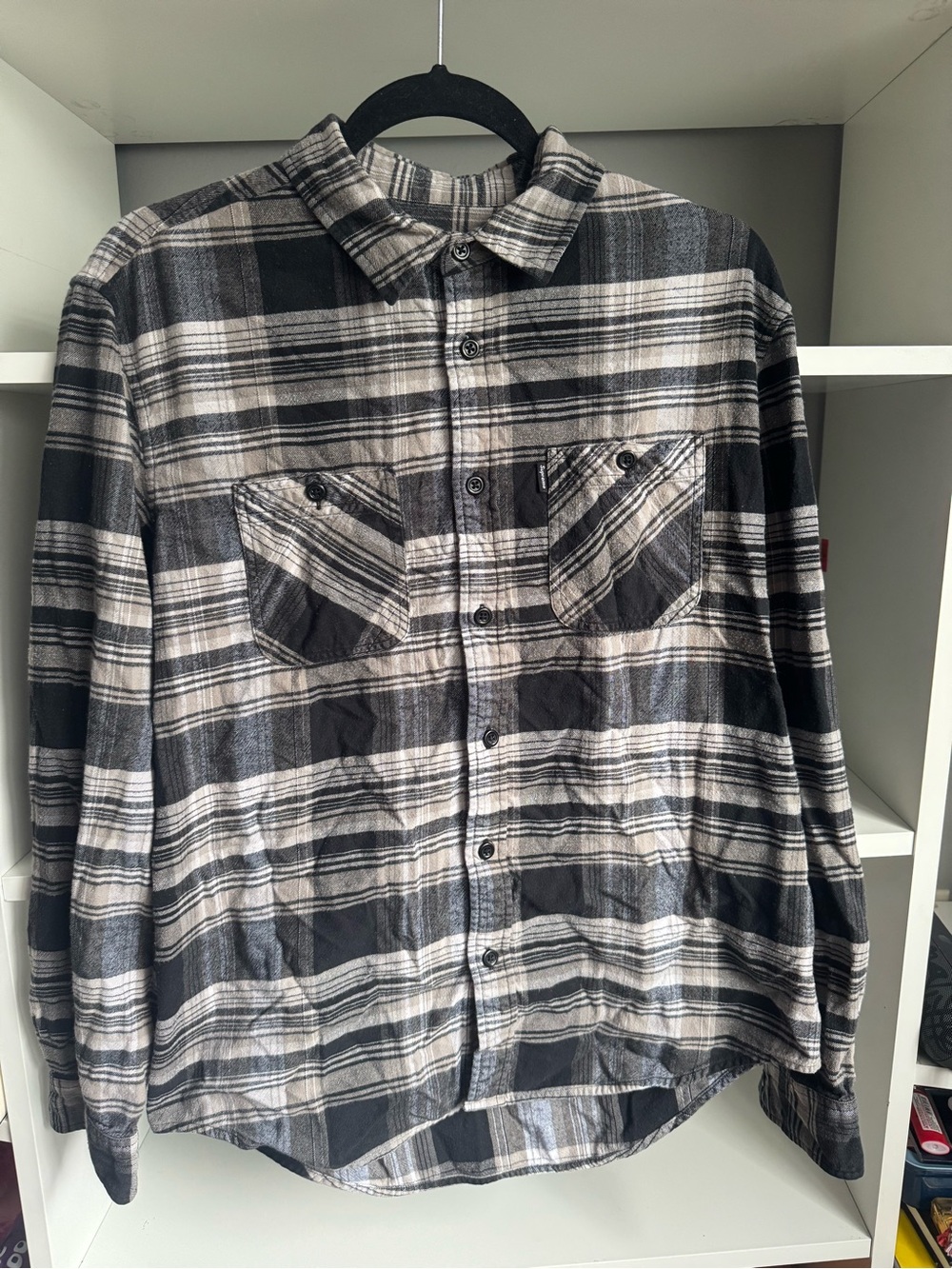 Supreme black and white flannel shirt